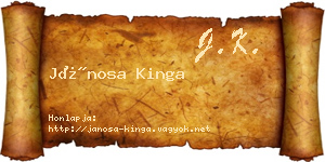 Jánosa Kinga névjegykártya